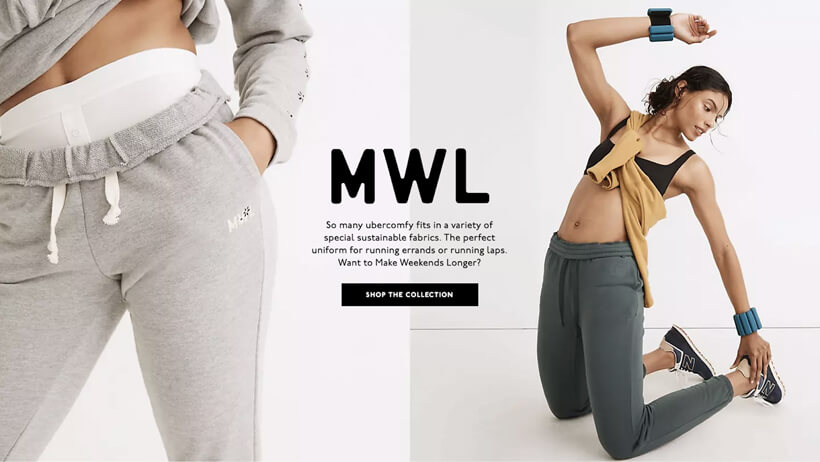 MWL: So many ubercomfy fits in a variety of special sustainable fabrics. The perfect uniform for running errands or running laps. Want to Make Weekends Longer?